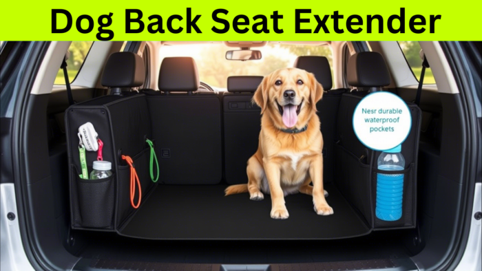 Dog Back Seat Extender - Waterproof Mesh Platform for Cars, Trucks & SUVs | Storage Pockets + Door Covers